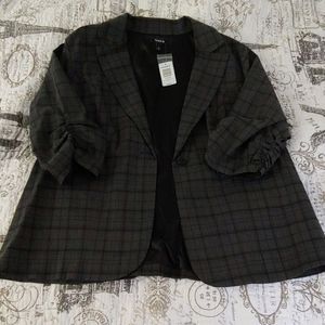 Torrid Gray Plaid Blazer Sz 3